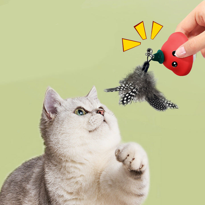 Retractable Pet Wand Toy Suction Cup Interactive Teaser