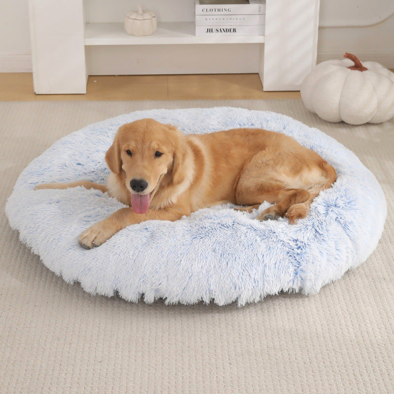 Round Plush Pet Mat Warm Soft Sleeping Bed