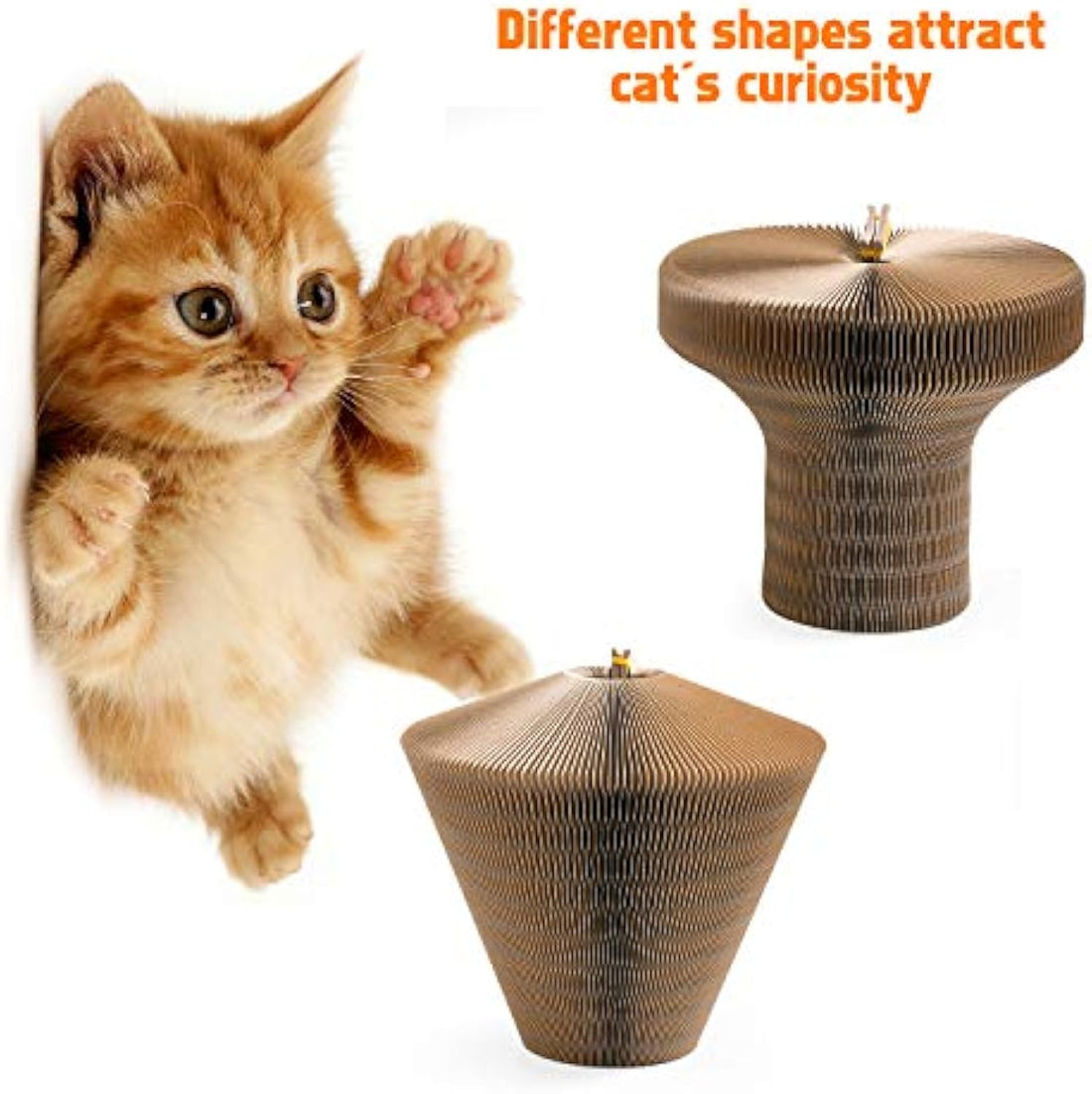 Collapsible Round Pet Scratcher Bed Cardboard Lounge Cushion Nest