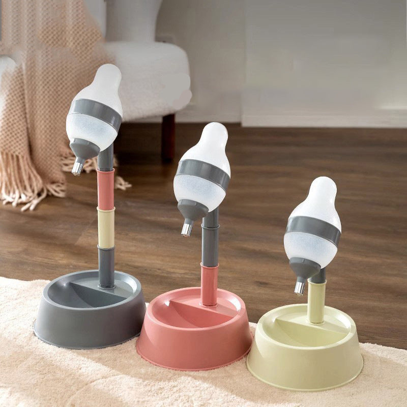 Adjustable Standing Pet Water Dispenser With Detachable Pole