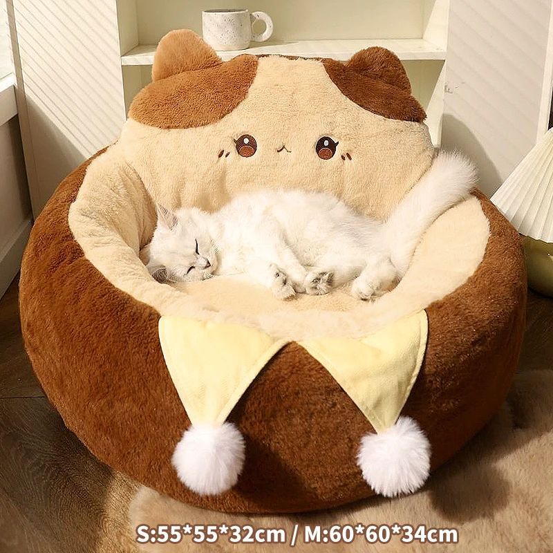 Pet Round Sofa Bed Cushion Soft Warm Mattress For Comfort