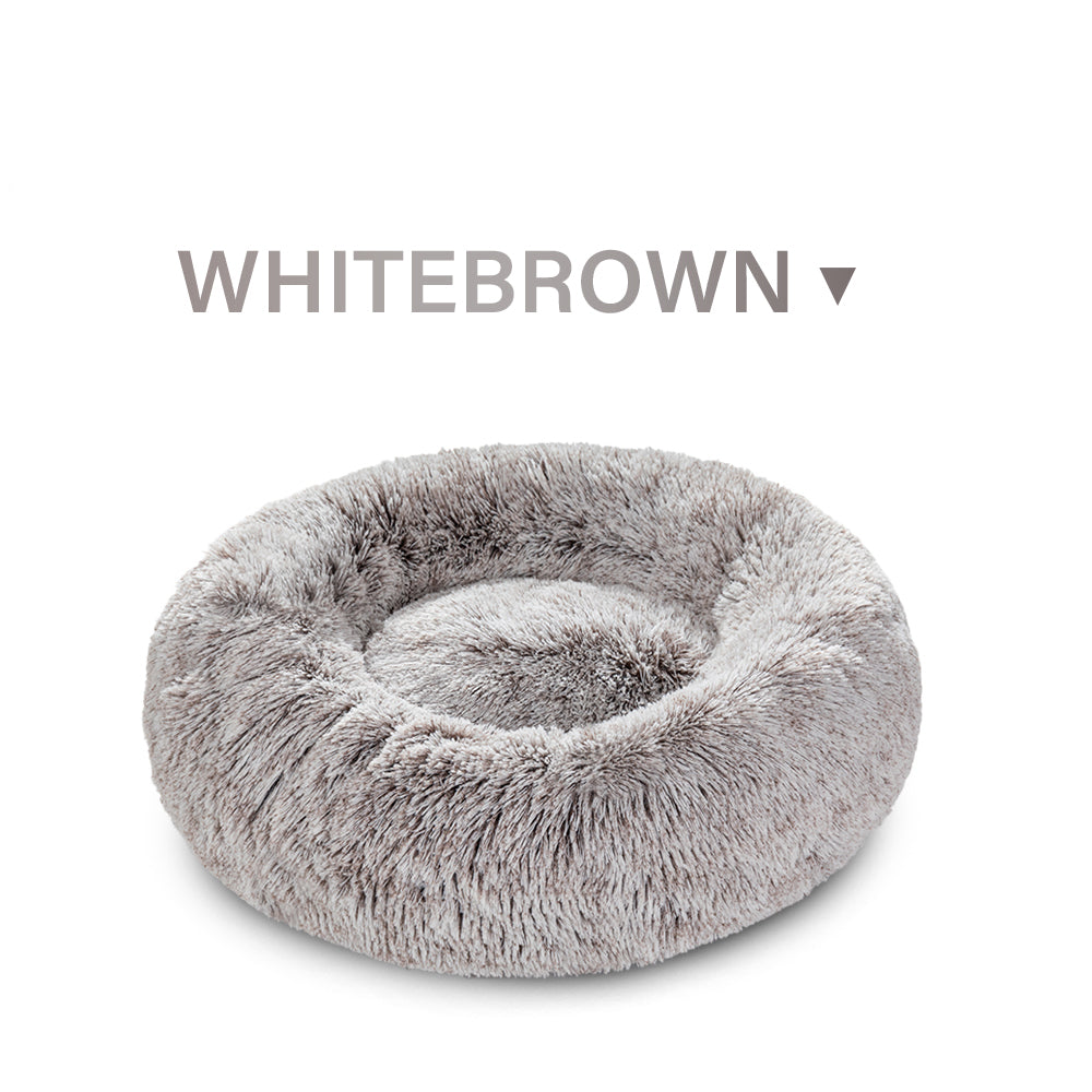 Washable Round Pet Bed Soft Doughnut Cushion For Medium Pets
