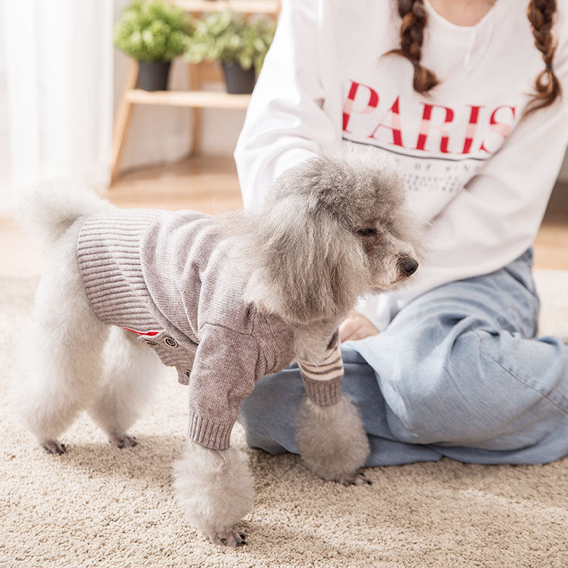 Warm Pet Sweater Coat Cozy Knit Outerwear