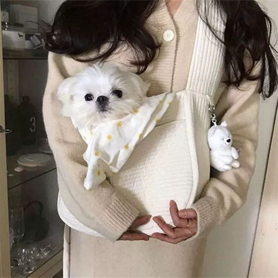 Handmade Pet Travel Carrier Canvas Shoulder Tote Bag