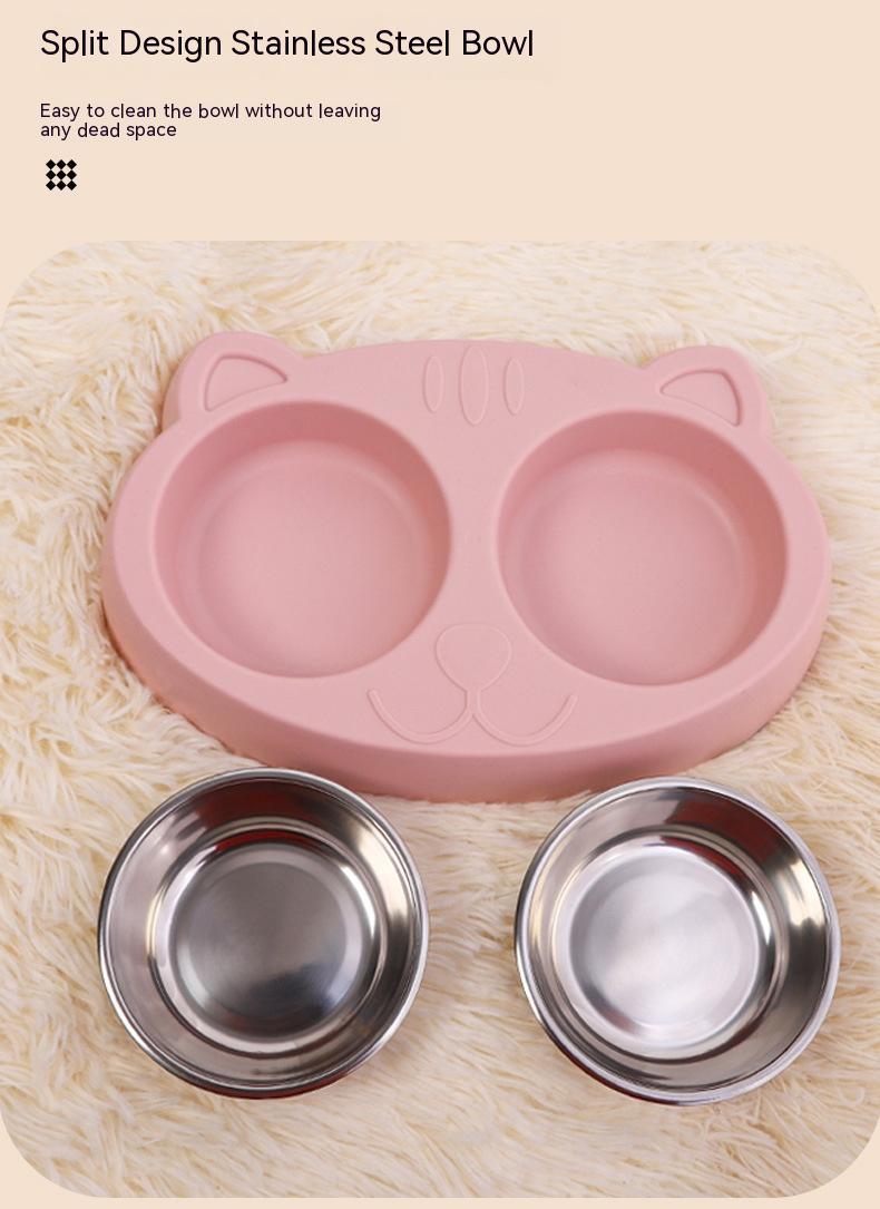 Pet Drinking Water And Food Bowl Rice Dish