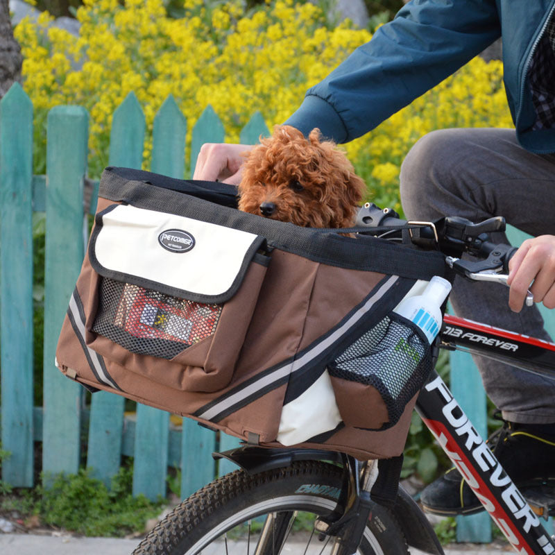 Removable Pet Bicycle Carrier Front Basket for Small Pets