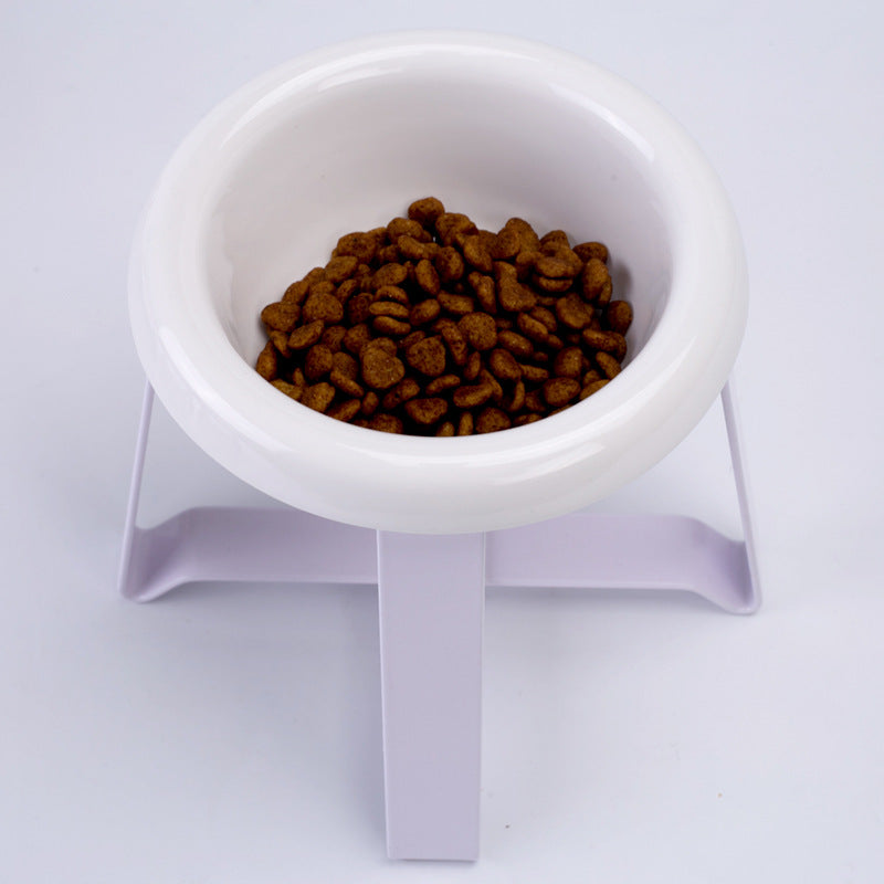2-in-1 Pet Feeding Bowl With Iron Stand Anti Slip Design