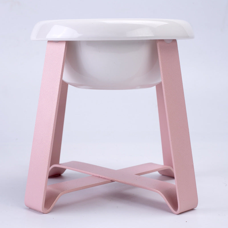 2-in-1 Pet Feeding Bowl With Iron Stand Anti Slip Design