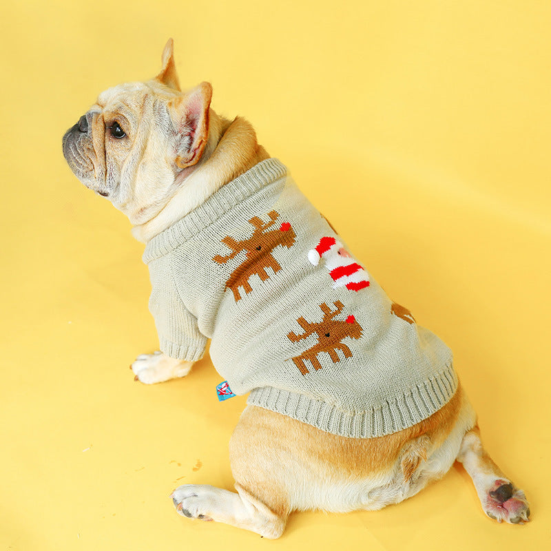 Festive Pet Christmas Sweater Warm Holiday Knit Wear