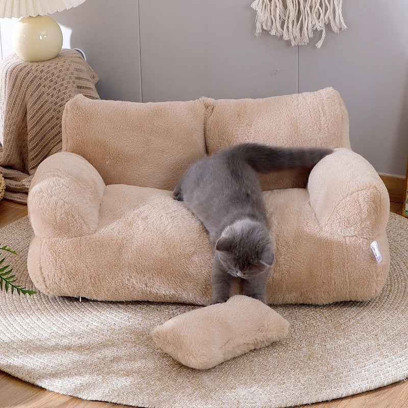 Luxury Plush Pet Bed Sofa Style Winter Warm Nest