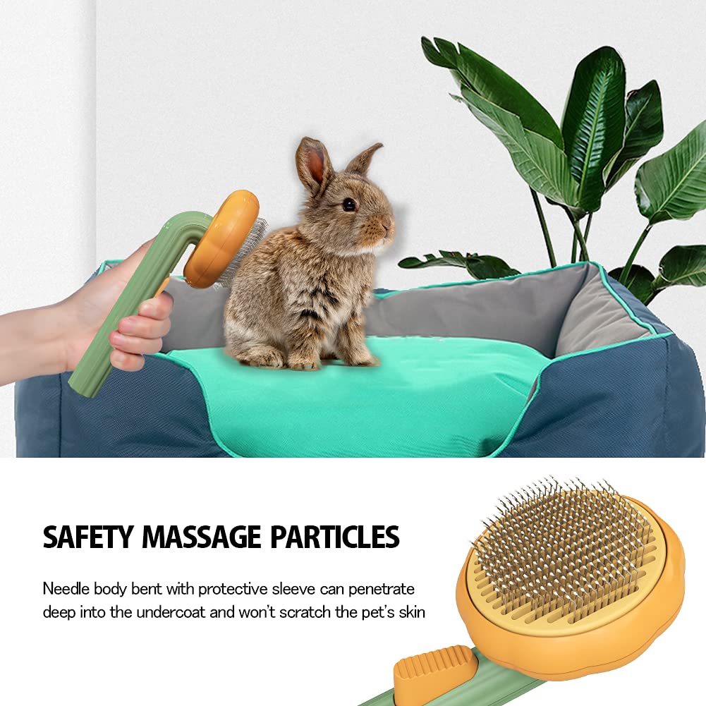 Pet Pumpkin Self-Cleaning Slicker Brush For Grooming Fur