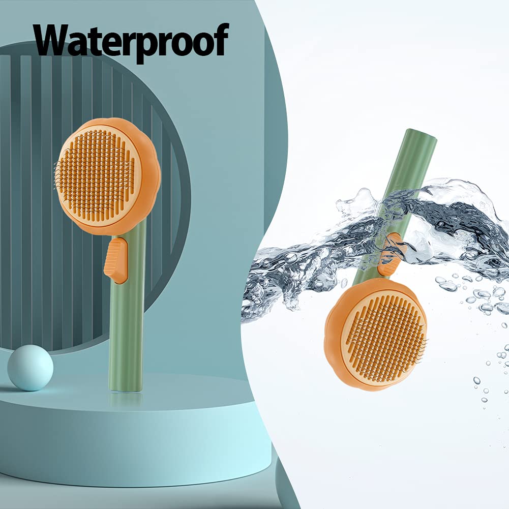 Pet Pumpkin Self-Cleaning Slicker Brush For Grooming Fur