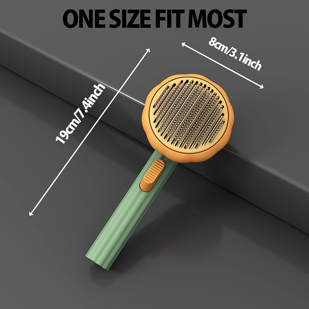Pet Pumpkin Self-Cleaning Slicker Brush For Grooming Fur