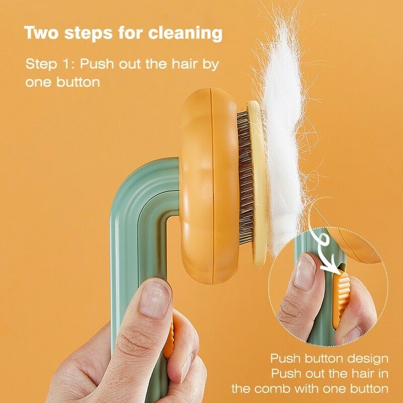 Pet Pumpkin Self-Cleaning Slicker Brush For Grooming Fur