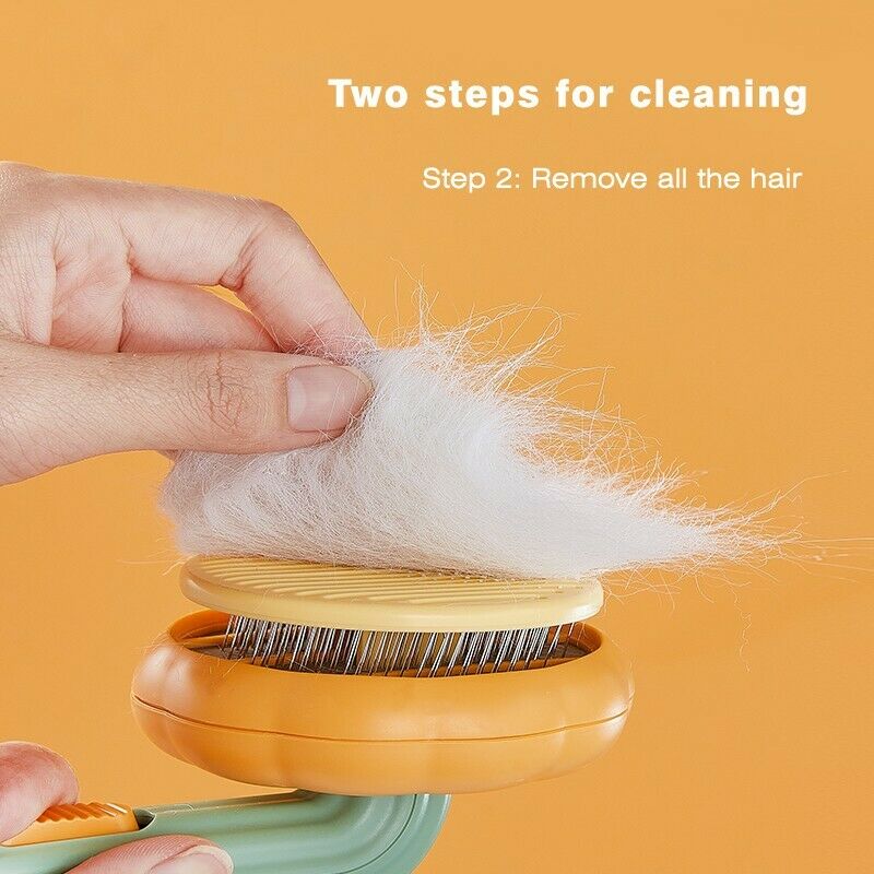 Pet Pumpkin Self-Cleaning Slicker Brush For Grooming Fur