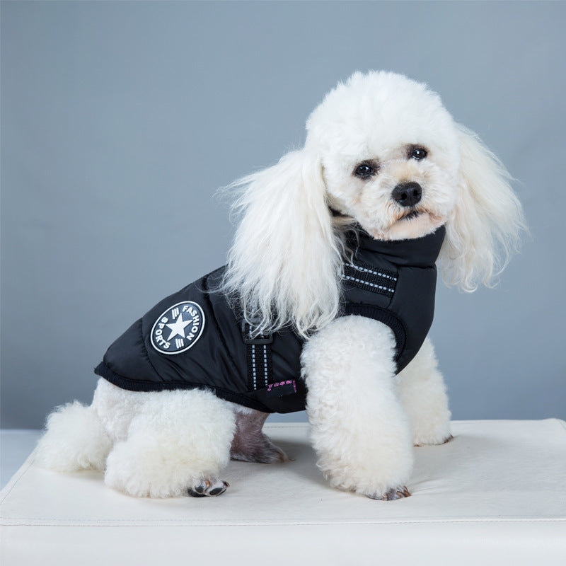 Waterproof Winter Pet Coat With Harness Warm Jacket
