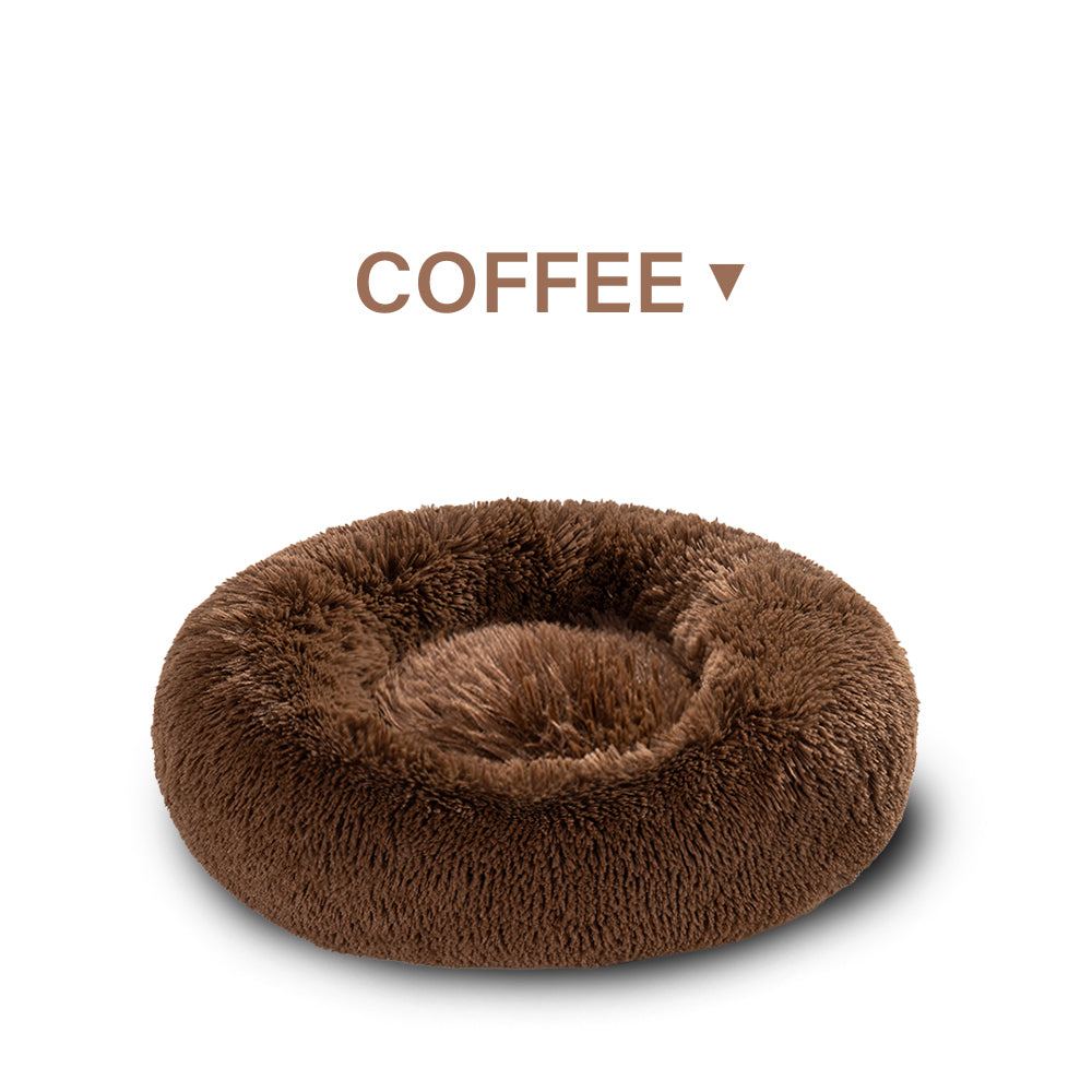 Washable Round Pet Bed Soft Doughnut Cushion For Medium Pets