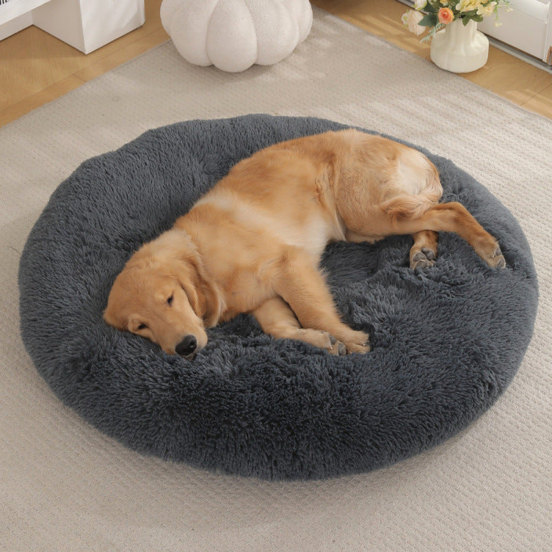 Round Plush Pet Mat Warm Soft Sleeping Bed
