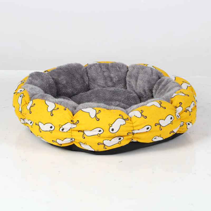 Calming Round Fluffy Pet Bed Soft Donut Cushion For Small Pets