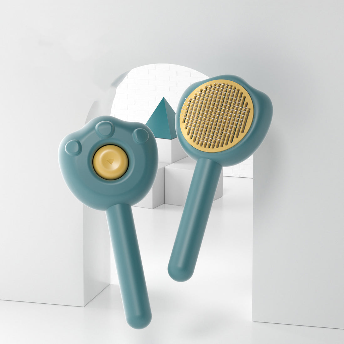 Pet Self-Cleaning Grooming Comb Hair Remover With Handle