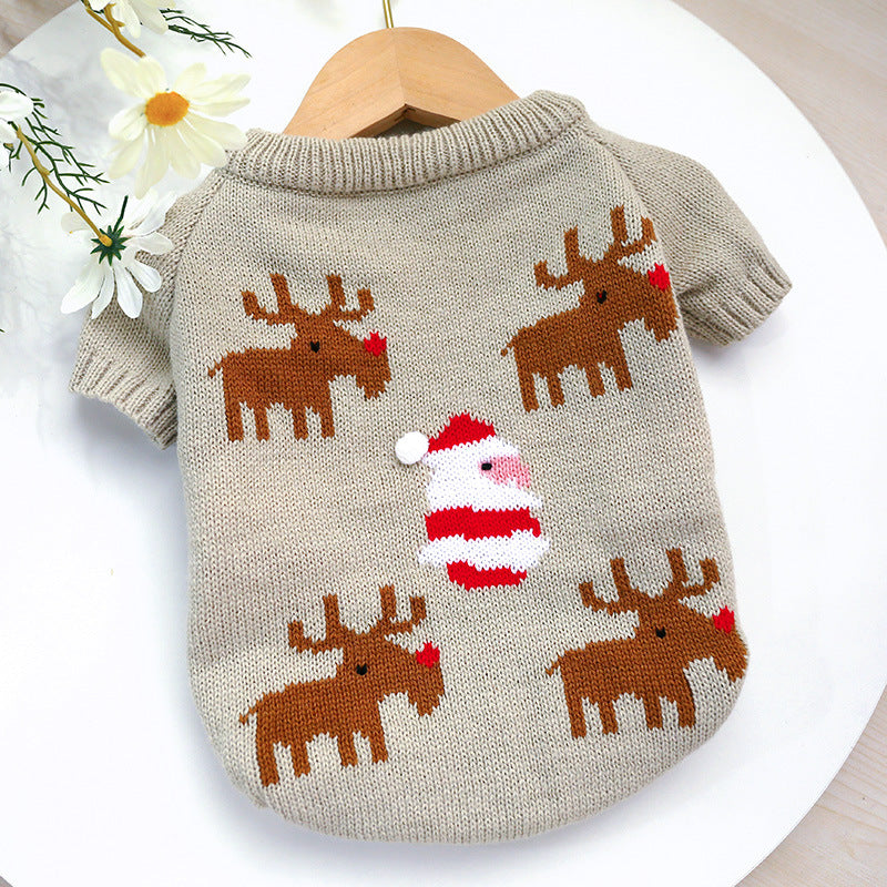 Festive Pet Christmas Sweater Warm Holiday Knit Wear