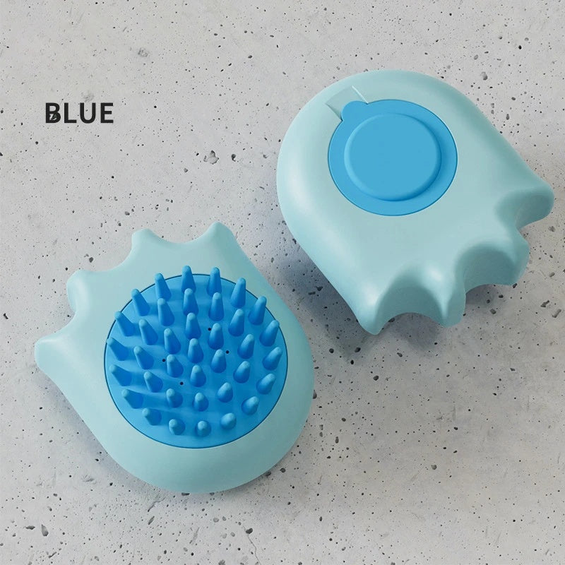 Pet Bath and Massage Brush with Shampoo Box Grooming Comb