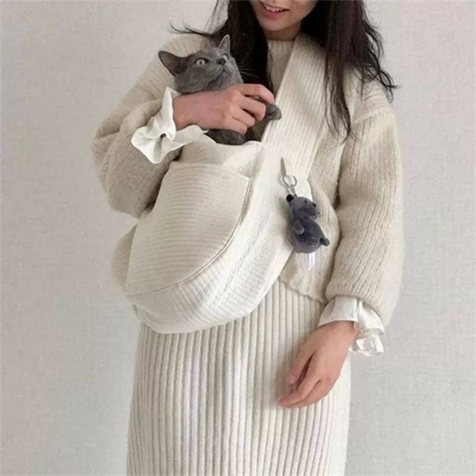 Handmade Pet Travel Carrier Canvas Shoulder Tote Bag