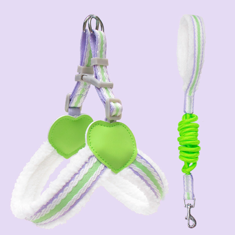 Summer Breathable Pet Chest Vest Leash Soft Adjustable Walking Harness