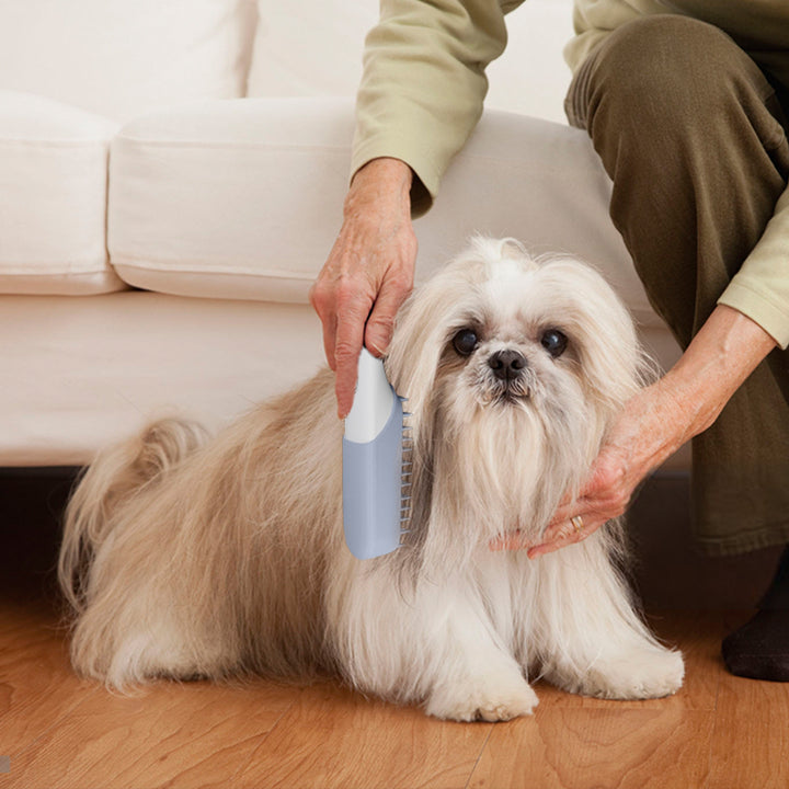 Pet Silicone Grooming Brush With Massage And Fur Removal Comb