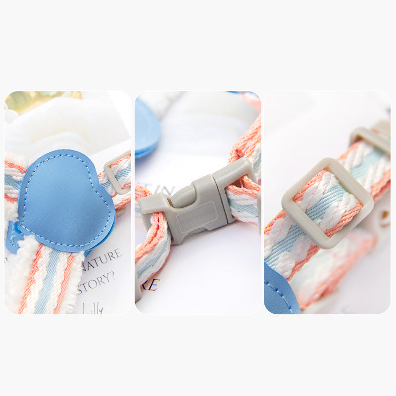 Summer Breathable Pet Chest Vest Leash Soft Adjustable Walking Harness