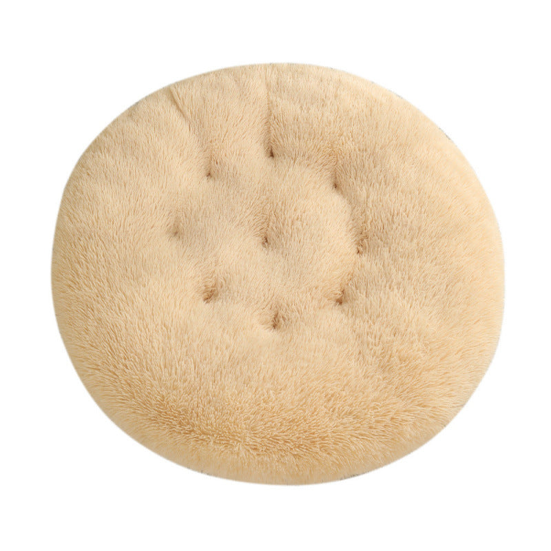 Round Plush Pet Mat Warm Soft Sleeping Bed