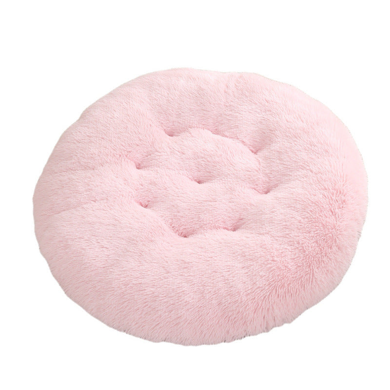 Round Plush Pet Mat Warm Soft Sleeping Bed