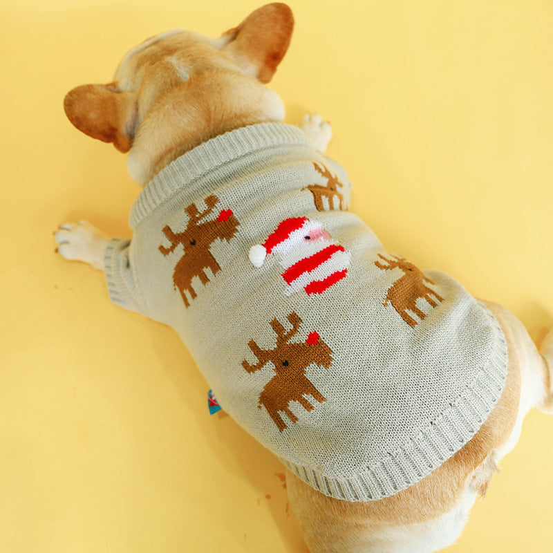 Festive Pet Christmas Sweater Warm Holiday Knit Wear