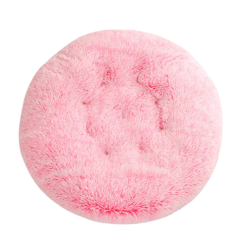 Round Plush Pet Mat Warm Soft Sleeping Bed