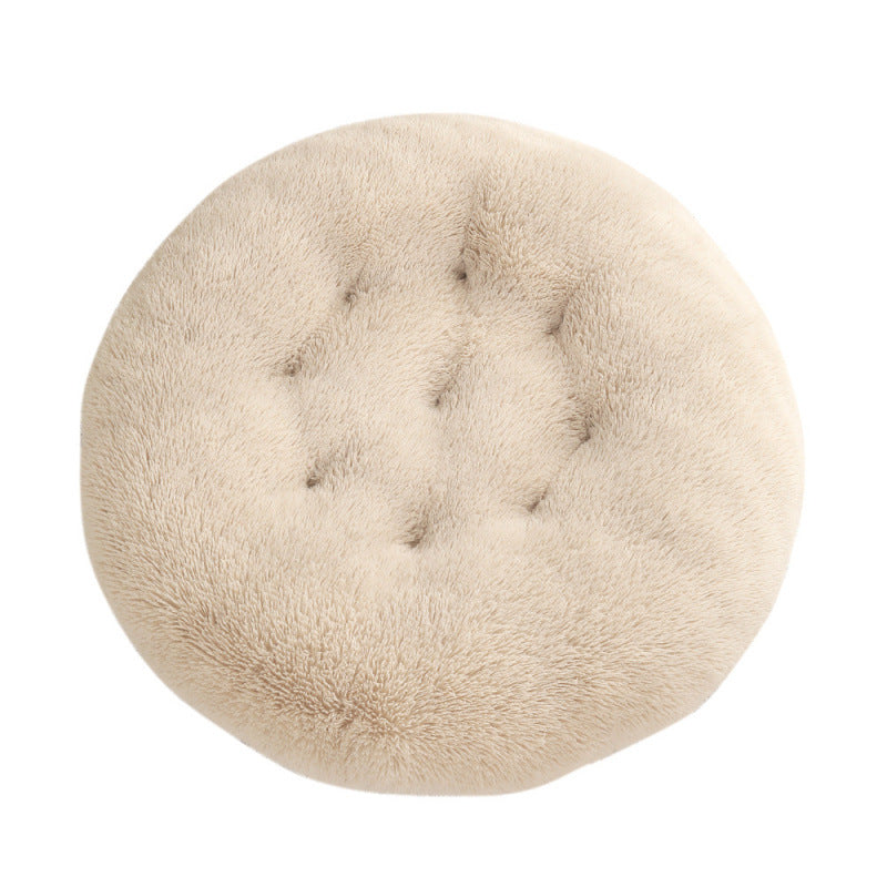 Round Plush Pet Mat Warm Soft Sleeping Bed
