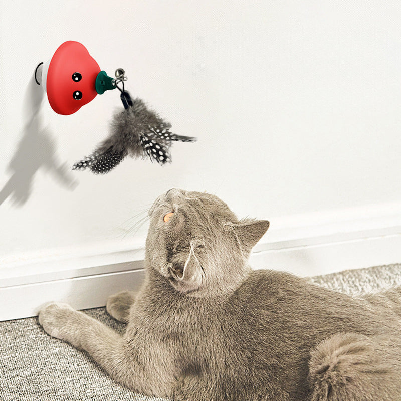 Retractable Pet Wand Toy Suction Cup Interactive Teaser