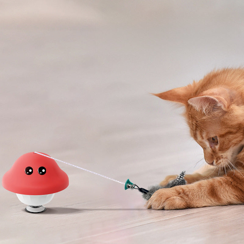Retractable Pet Wand Toy Suction Cup Interactive Teaser