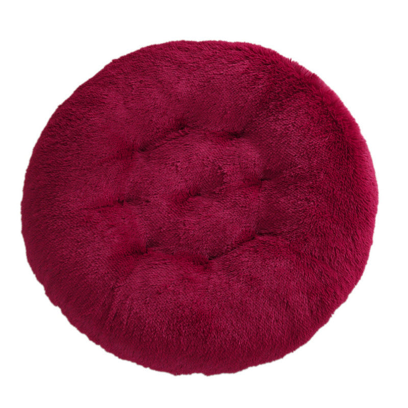 Round Plush Pet Mat Warm Soft Sleeping Bed