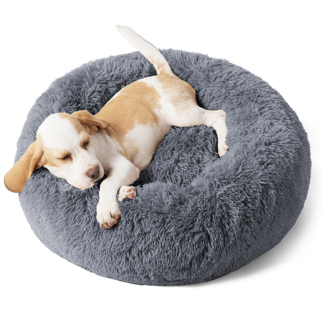 Washable Round Pet Bed Soft Doughnut Cushion For Medium Pets