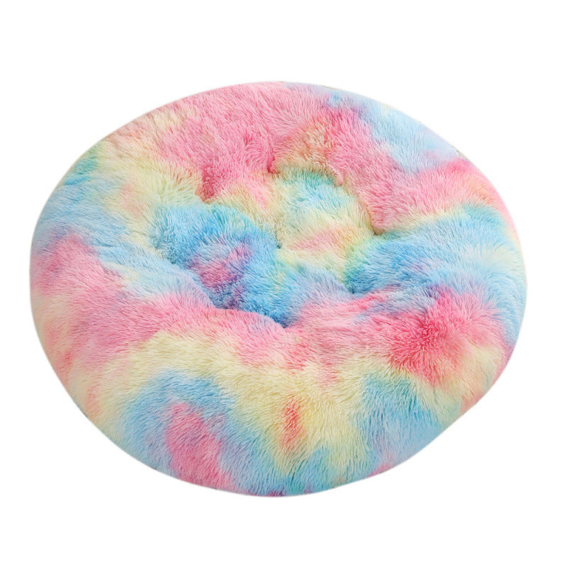 Round Plush Pet Mat Warm Soft Sleeping Bed