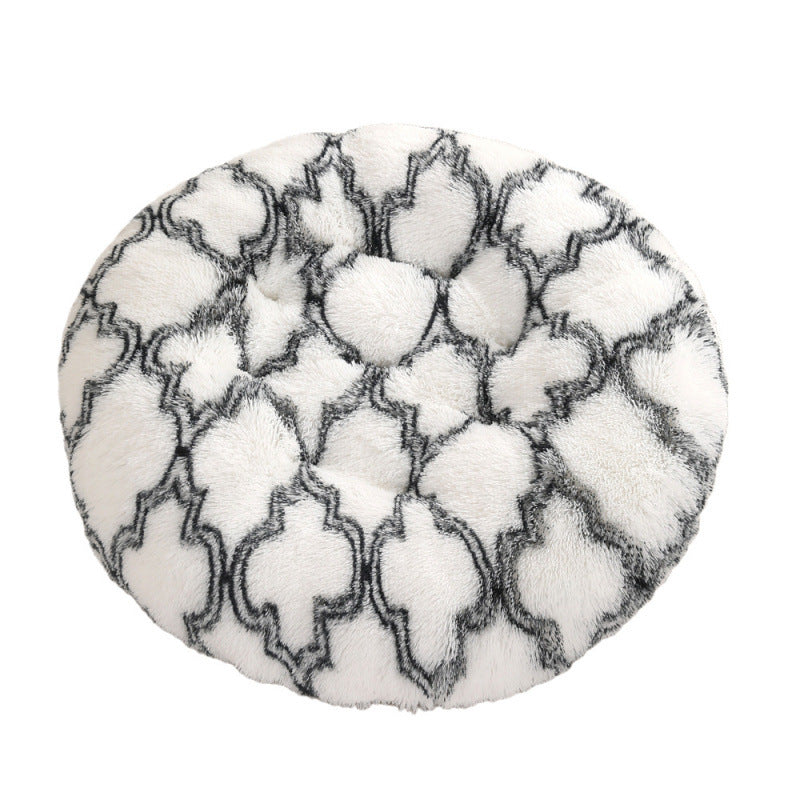 Round Plush Pet Mat Warm Soft Sleeping Bed