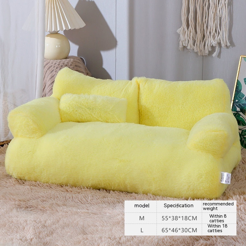 Luxury Plush Pet Bed Sofa Style Winter Warm Nest