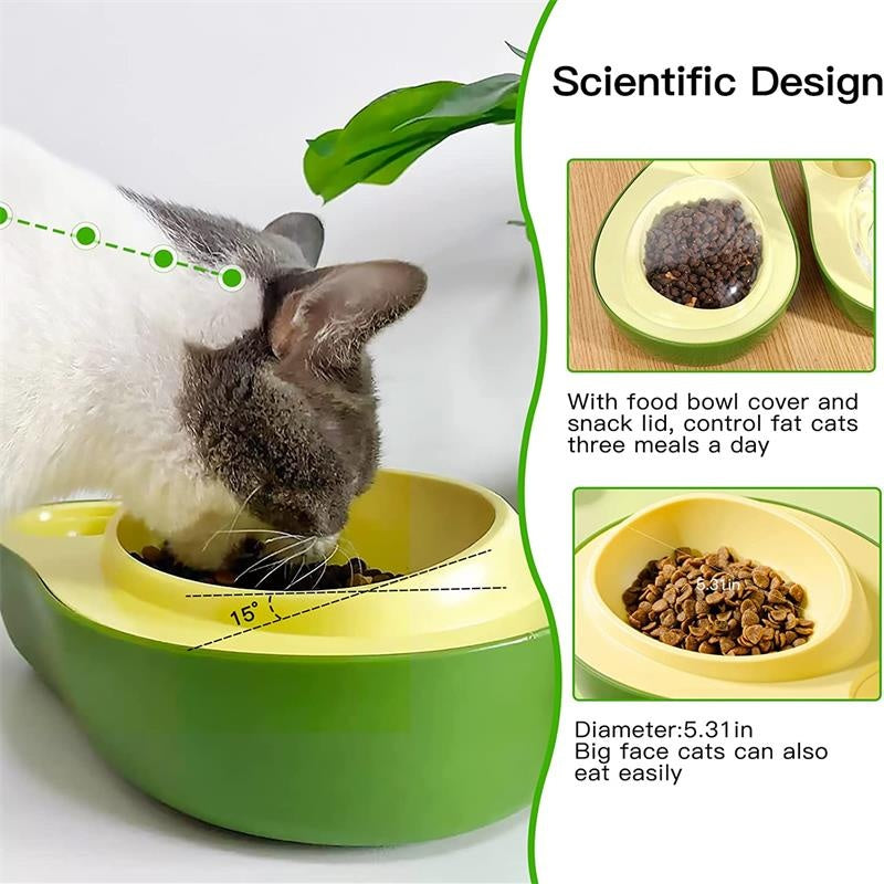 Avocado Shape Pet Automatic Water Bottle Slow Feeding Bowl