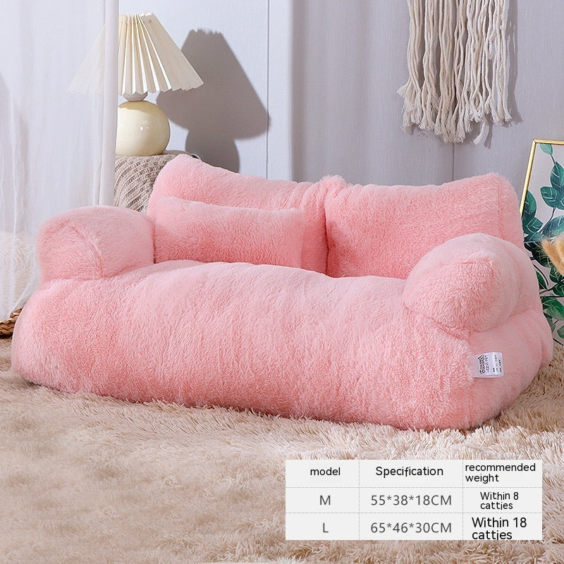 Luxury Plush Pet Bed Sofa Style Winter Warm Nest
