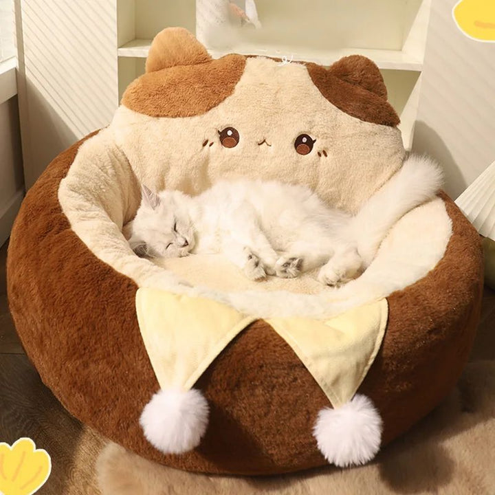 Pet Round Sofa Bed Cushion Soft Warm Mattress For Comfort