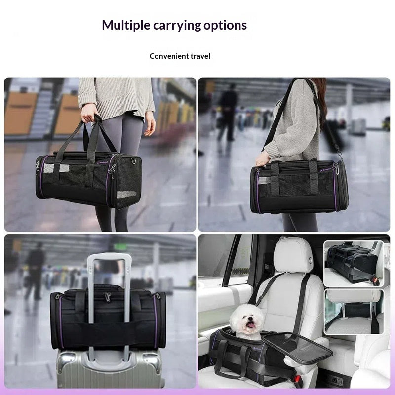 Portable Expandable Pet Travel Carrier Soft Bag For Flights