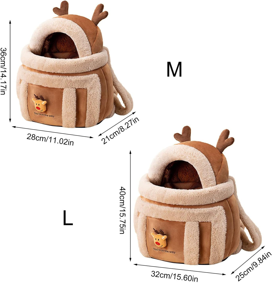 Plush Pet Carrier Backpack Travel Bag Winter Hand Warmer