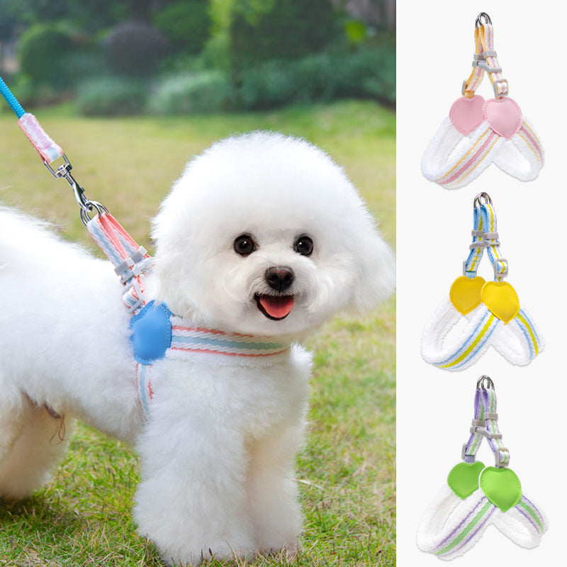 Summer Breathable Pet Chest Vest Leash Soft Adjustable Walking Harness