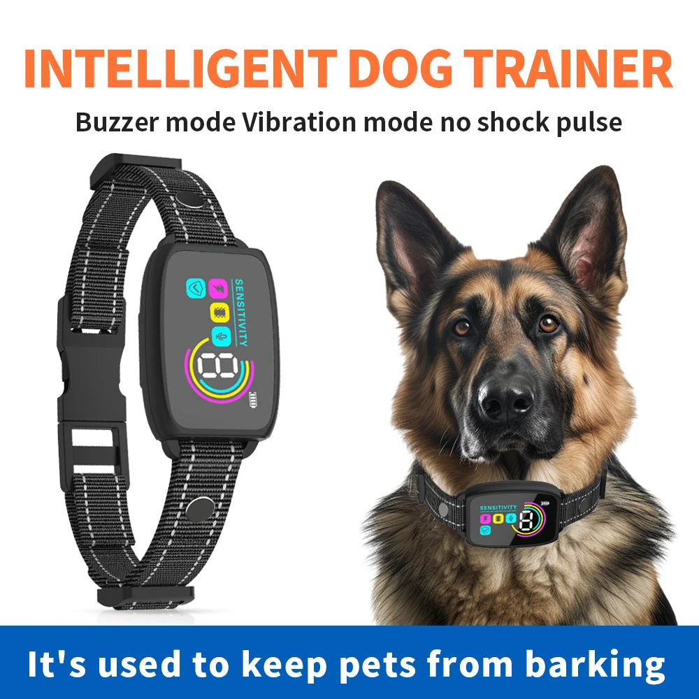 Smart Anti Barking Rechargeable Training Collar Waterproof HD Display