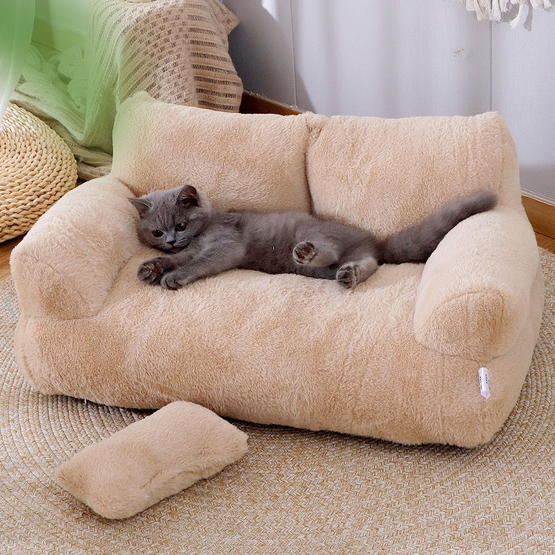 Luxury Plush Pet Bed Sofa Style Winter Warm Nest